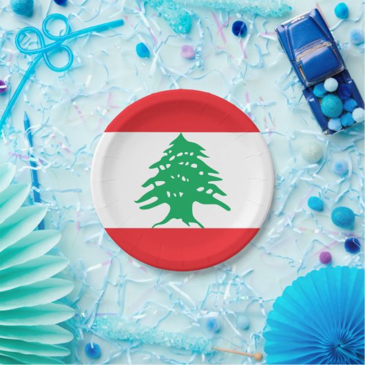 Flagge Libanons (Libanon) Pappteller (Party)