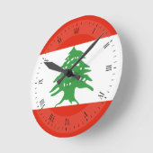 Flagge Libanons Runde Wanduhr (Winkel)