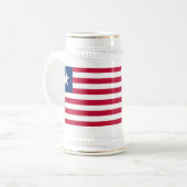 Flagge Liberias Bierglas (Vorderseite Links)