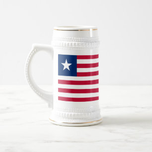 Flagge Liberias Bierglas