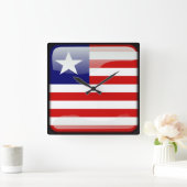 Flagge Liberias Quadratische Wanduhr (Zuhause)
