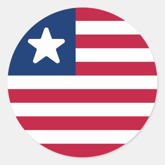 Flagge Liberias Runder Aufkleber (Vorderseite)