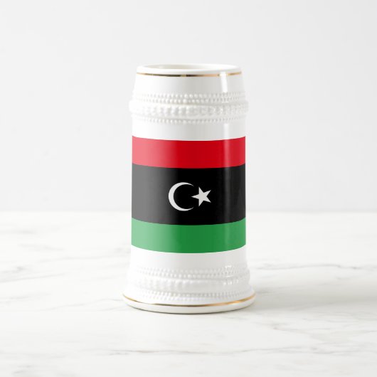 Flagge Libyens Bierglas (Mittel)