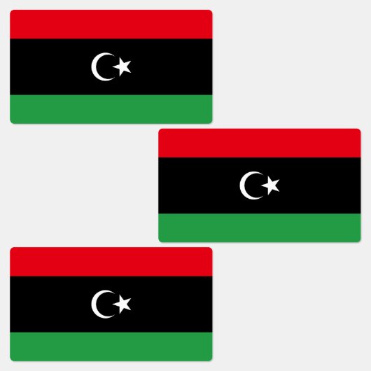 Flagge Libyens Etiketten (Gruppe)