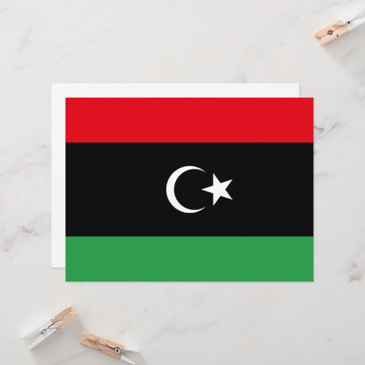 Flagge Libyens Karte (Vorderseite/Rückseite Beispiel)