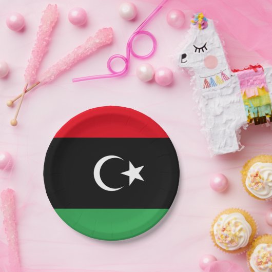 Flagge Libyens Pappteller (Party)