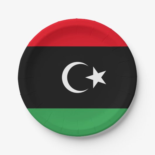 Flagge Libyens Pappteller (Vorderseite)