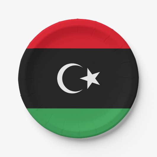 Flagge Libyens Pappteller (Vorderseite)