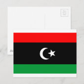 Flagge Libyens Postkarte (Vorne/Hinten)
