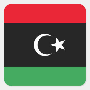Flagge Libyens Quadratischer Aufkleber