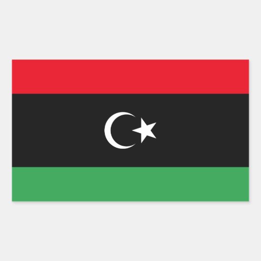 Flagge Libyens Rechteckiger Aufkleber (Vorderseite)