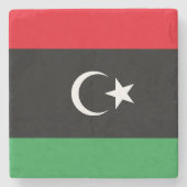 Flagge Libyens Steinuntersetzer (Vorderseite)