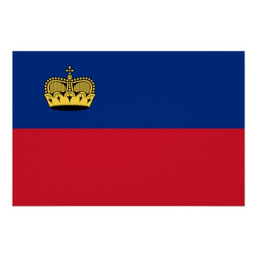 Flagge Liechtensteins Poster (Vorderseite)