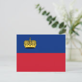 Flagge Liechtensteins Postkarte (Stehend Vorderseite)