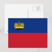 Flagge Liechtensteins Postkarte (Vorne/Hinten)
