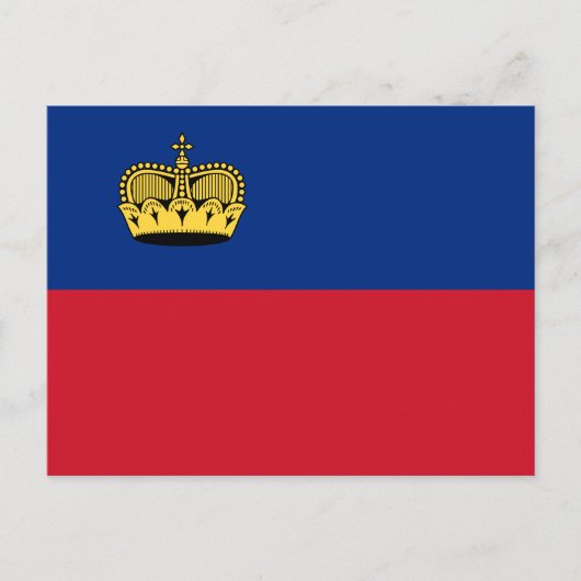 Flagge Liechtensteins Postkarte (Vorderseite)