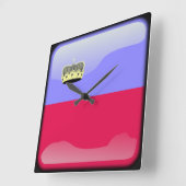 Flagge Liechtensteins Quadratische Wanduhr (Winkel)