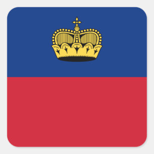 Flagge Liechtensteins Quadratischer Aufkleber