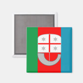 Flagge Liguriens (Italien) Magnet (Vorderseite/Rückseite)