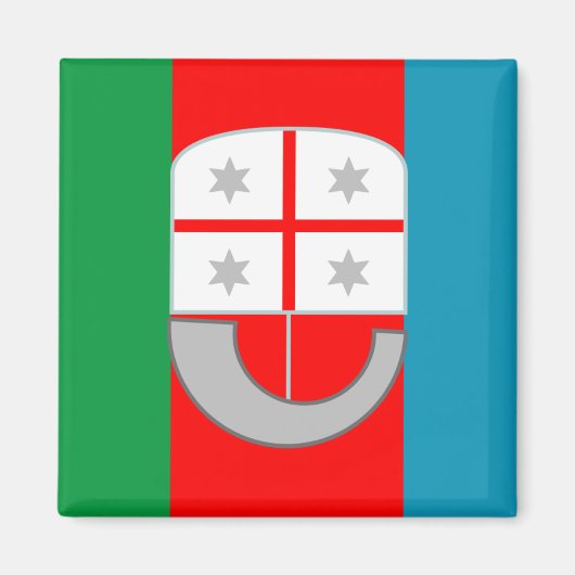 Flagge Liguriens (Italien) Magnet (Vorne)