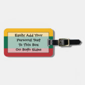 Flagge Litauens Easy ID Persönliche Gepäckanhänger (Vorderseite horizontal)