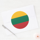 Flagge Litauens Runder Aufkleber (Umschlag)