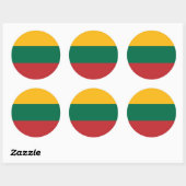 Flagge Litauens Runder Aufkleber (Blatt)