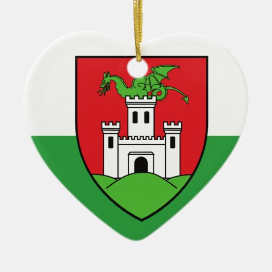 Flagge Ljubljanas, Slowakei Keramik Ornament (Vorne)