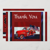 Flagge, Lkw & Adler Veteran Dankeskarte (Vorne/Hinten)