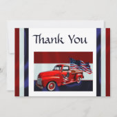 Flagge, Lkw & Adler Veteran Dankeskarte (Vorderseite)