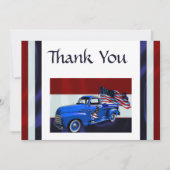 Flagge, Lkw & Adler Veteran Dankeskarte (Vorderseite)