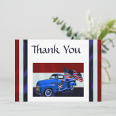 Flagge, Lkw & Adler Veteran Dankeskarte (Stehend Vorderseite)