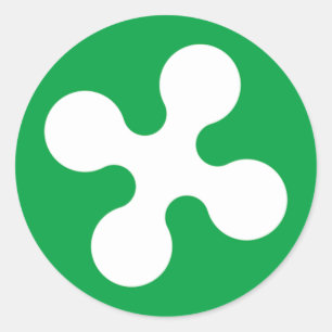 Flagge Lombardei (Italien) Runder Aufkleber