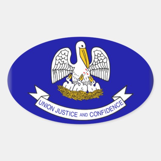 Flagge Louisiana Ovaler Aufkleber (Vorderseite)