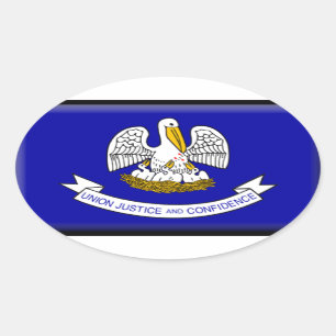 Flagge Louisiana Ovaler Aufkleber