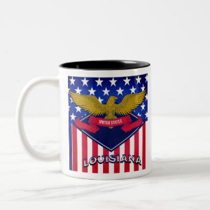 Flagge Louisiana USA Zweifarbige Tasse