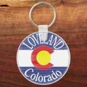 Flagge Loveland Colorado Schlüsselanhänger (Vorderseite)