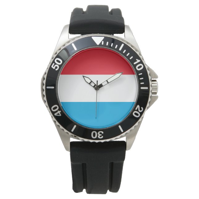 Flagge Luxemburgs Armbanduhr (Vorderseite)