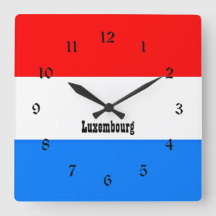 Flagge Luxemburgs, Muster Quadratische Wanduhr