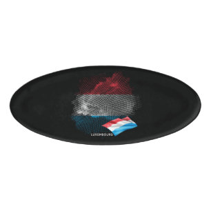 Flagge Luxemburgs Namenschild