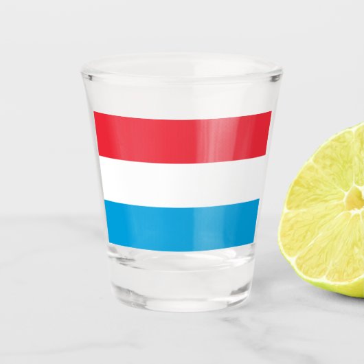 Flagge Luxemburgs Schnapsglas (Vorderseite)