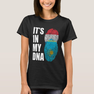 Flagge Luxemburgs und Kasachstans für das DNA-Erbe T-Shirt