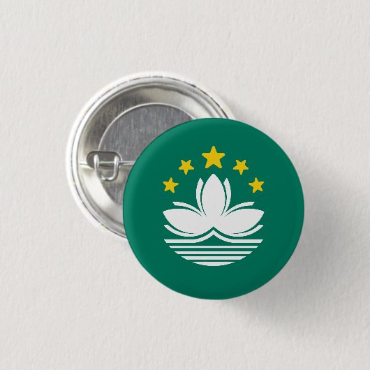 Flagge Macaus Button (Vorne & Hinten)