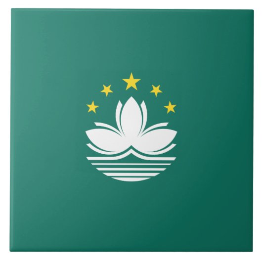 Flagge Macaus (chinesische Region) Fliese (Vorderseite)