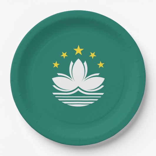 Flagge Macaus (chinesische Region) Pappteller (Vorderseite)