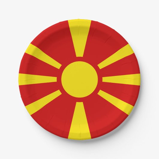 Flagge MacedoniapapierTellers Pappteller (Vorderseite)