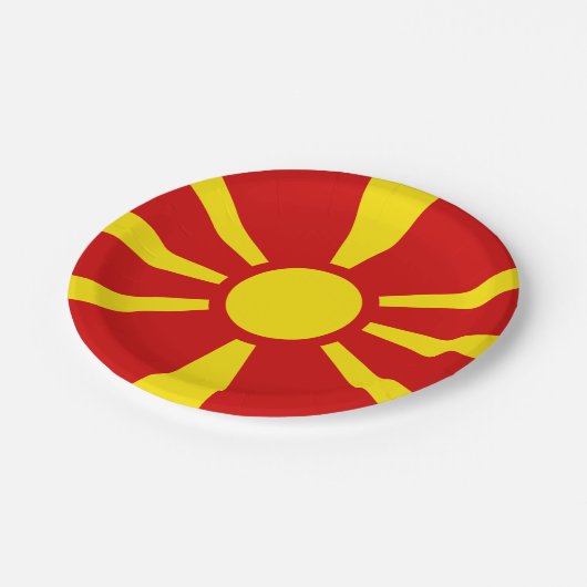 Flagge MacedoniapapierTellers Pappteller (Schrägansicht)