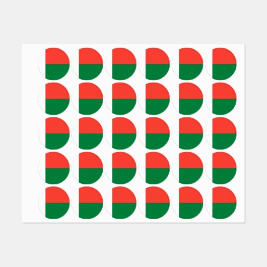 Flagge Madagaskars Etiketten (Blatt)