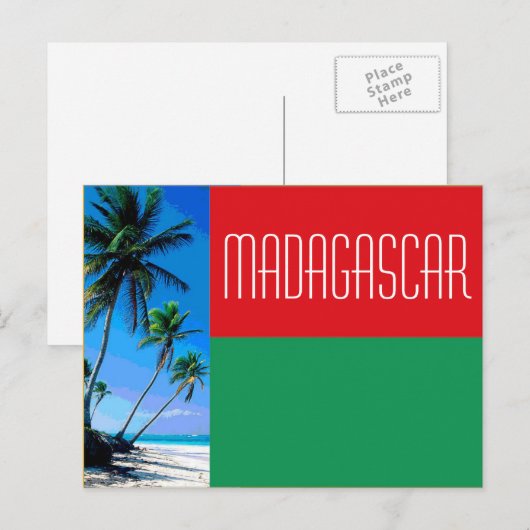 Flagge Madagaskars Postkarte (Vorne/Hinten)