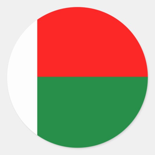 Flagge Madagaskars Runder Aufkleber (Vorderseite)